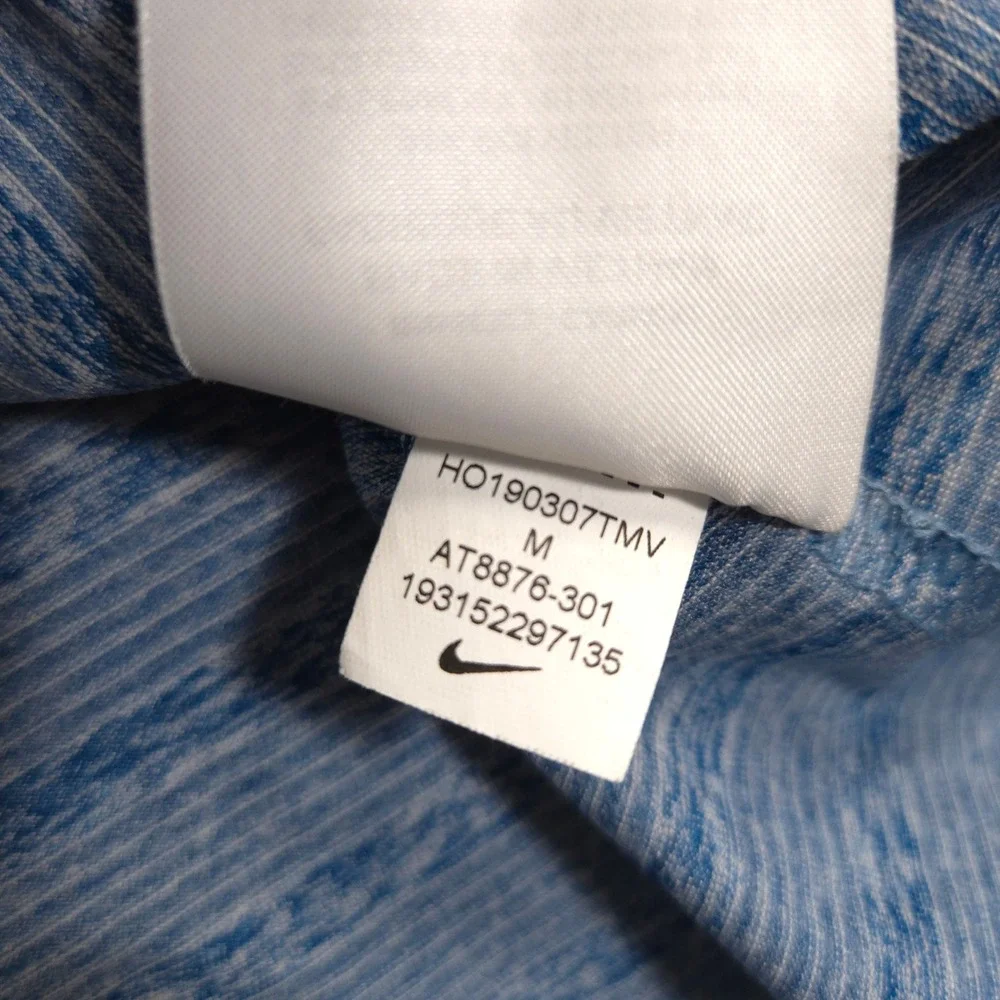 Nike Spanish Bay Dry Vapor Polo Shirt Mens M Blue White Striped Performance Golf